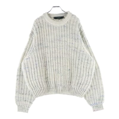 Lyon Sweater リヨンセーター クルーネックスリブ編みニットセーター ホワイト Bランク