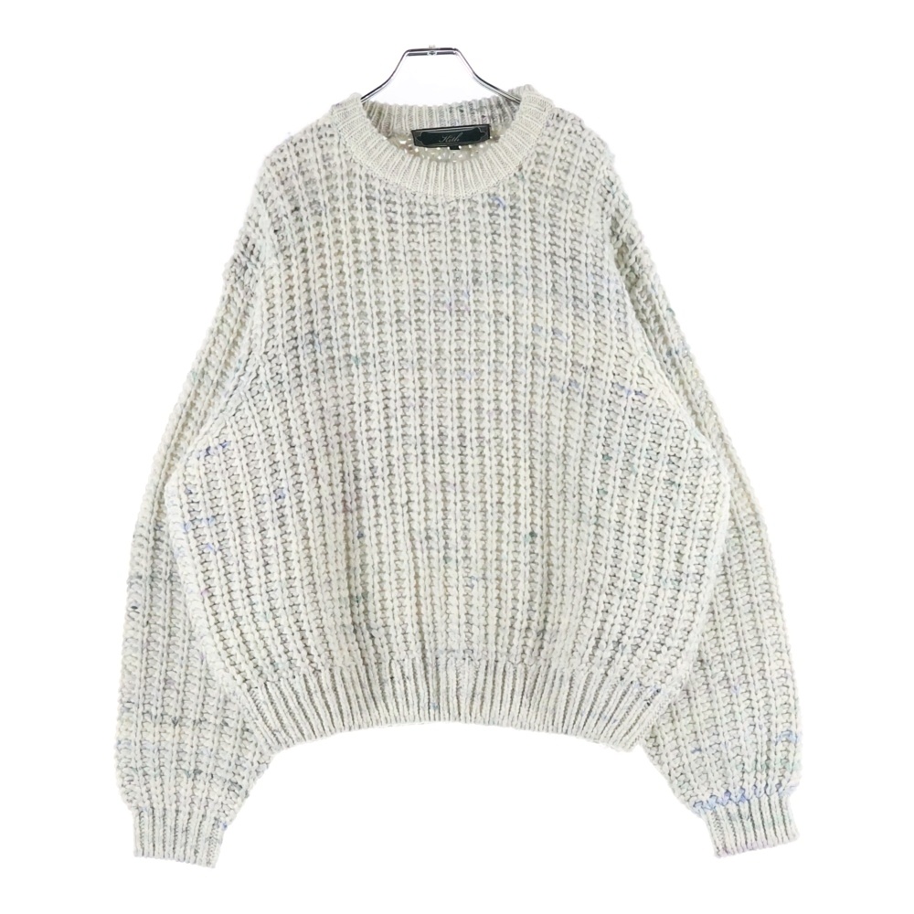 Lyon Sweater リヨンセーター クルーネックスリブ編みニットセーター ホワイト Bランク