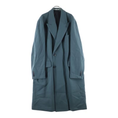×AURALEE 101 For AURALEE Melton Chesterfield Coat オーラリー メルトンチェストフィールドコート ダブルプレストウールロングコート グリーン Sランク