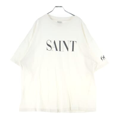 24AW SAINT SS TEE セイント プリント ヴィンテージ加工 半袖カットソー Tシャツ ホワイト SM-YS1-0000-008 Aランク