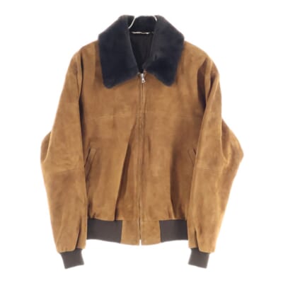 25AW GOAT SUEDE ZIP BLOUSON ゴートレザー スウェード ジップアップブルゾン ジャケット ブラウン A25AB01GS Sランク