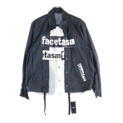 20SS Layered Coach Jacket レイヤードコーチジャケット ロゴプリントドッキングコーチジャケット 1YA-JK-U10 ブラック Sランク