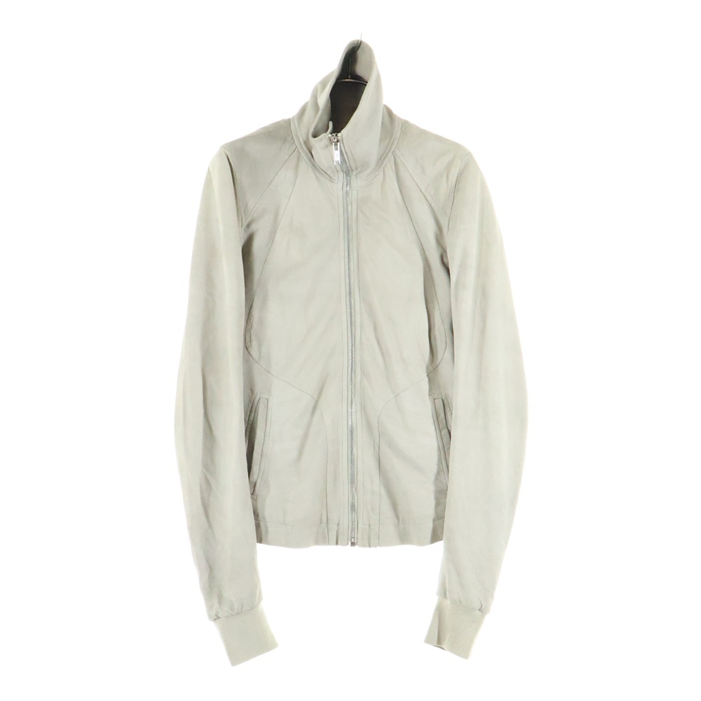 12SS インターシャ ハイネック ラムレザー ジャケット アイボリー RU3761 Aランク