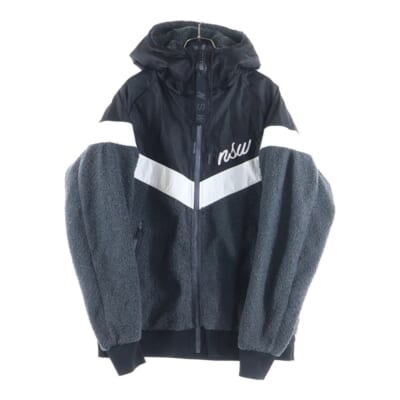 美品モンクレ切り替えナイロンジャケット モンクレール 19AW フロントロゴプリント ニット切替えナイロン