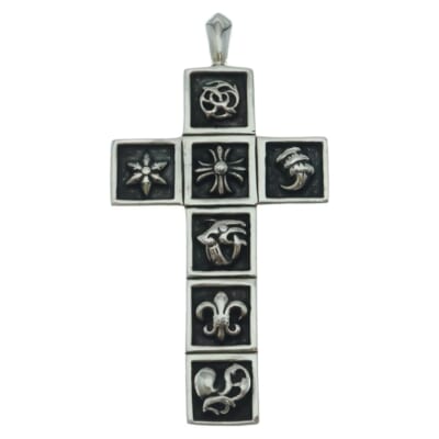 FRMD CRS マルチフレームドクロス ペンダント ネックレストップ シルバー Bランク