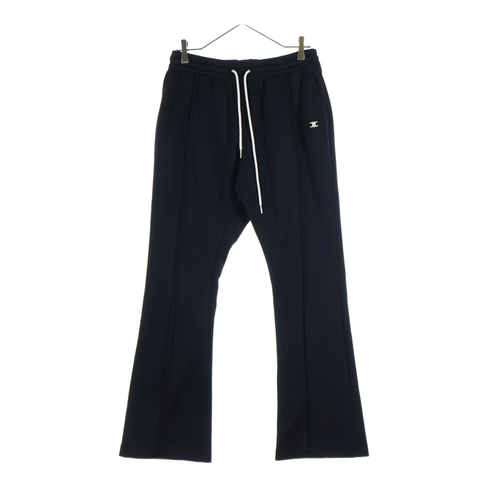 By Hedi Slimane Triomphe Track Flare Jersey Pants エディ期 トリオンフトラックフレアジャージパンツ ロゴ刺繍ドローストリングトラックパンツ 2Z014020J ブラック Bランク