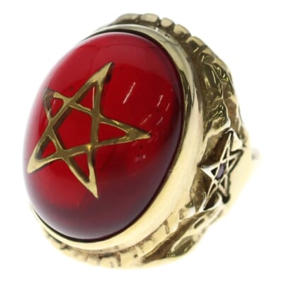 ANGEL HEART RING 18K SIDE STAR CUSTOM ブロンズ台座 エンジェルハートリング 18K サイドスター カスタム レッド/ゴールド Bランク