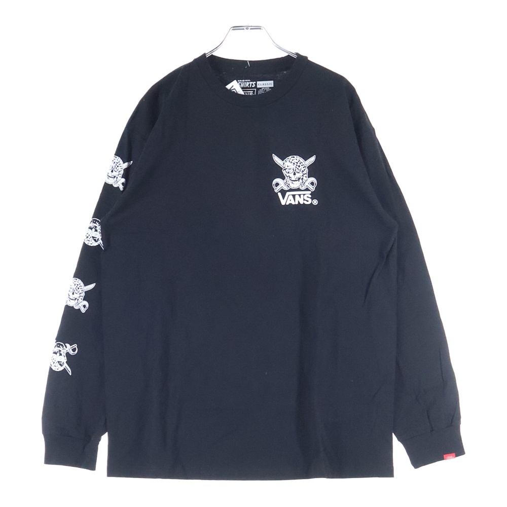 SKULL PIRATE L/S TEE スカル パイレーツ プリント クルーネック ロングスリーブ 長袖Tシャツ カットソー ブラック VN0A2YQTBLK Sランク