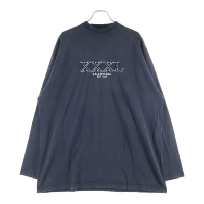 22AW XXXL LOGO EMBROIDED L/S Tee ロゴ 刺繍 長袖 Tシャツ カットソー チャコール 720250TNVD8 Bランク