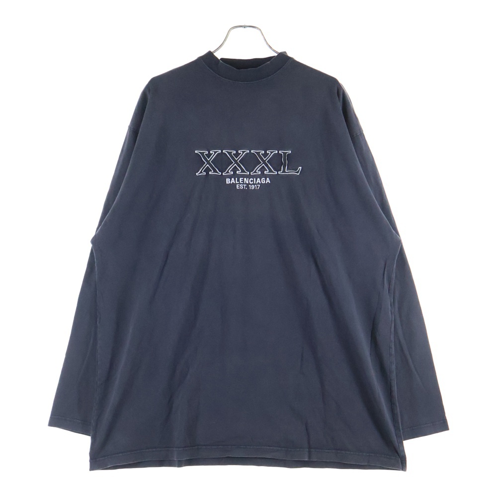22AW XXXL LOGO EMBROIDED L/S Tee ロゴ 刺繍 長袖 Tシャツ カットソー チャコール 720250TNVD8 Bランク