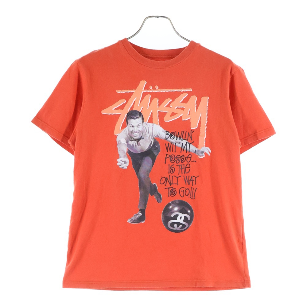 BOWRIN PRINT S/S Tee ボーリング フロント フォトプリント 半袖Tシャツ カットソー オレンジ Bランク