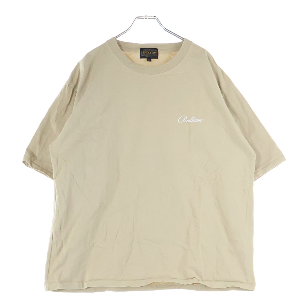 胸プリント 半袖Tシャツ カットソー ベージュ 1275-4215 Bランク