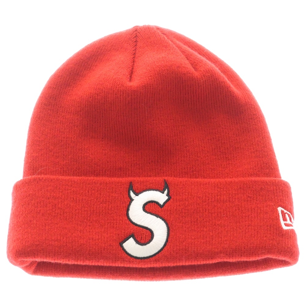 22AW × New Era S Logo Beanie ニューエラ Sロゴ ニットビーニー 帽子 レッド Aランク