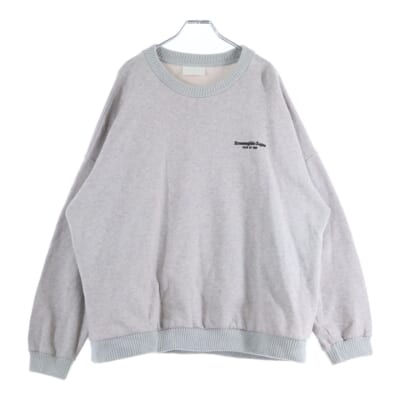 ×Ermenegildo Zegna エルメネジルドゼニア アップリケロゴ クルーネックスウェットトレーナー グレー Bランク
