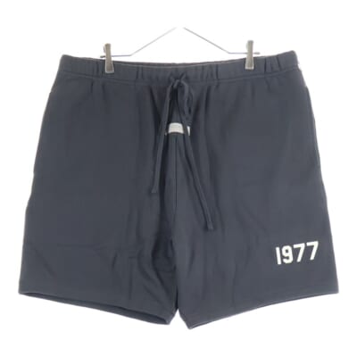 SHORT PANTS 1977 フェルトロゴ スウェットハーフパンツ ショーツ チャコールグレー Sランク