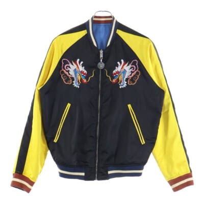 サテン生地 龍刺繍 リバーシブル スーベニアジャケット スカジャン マルチ Bランク