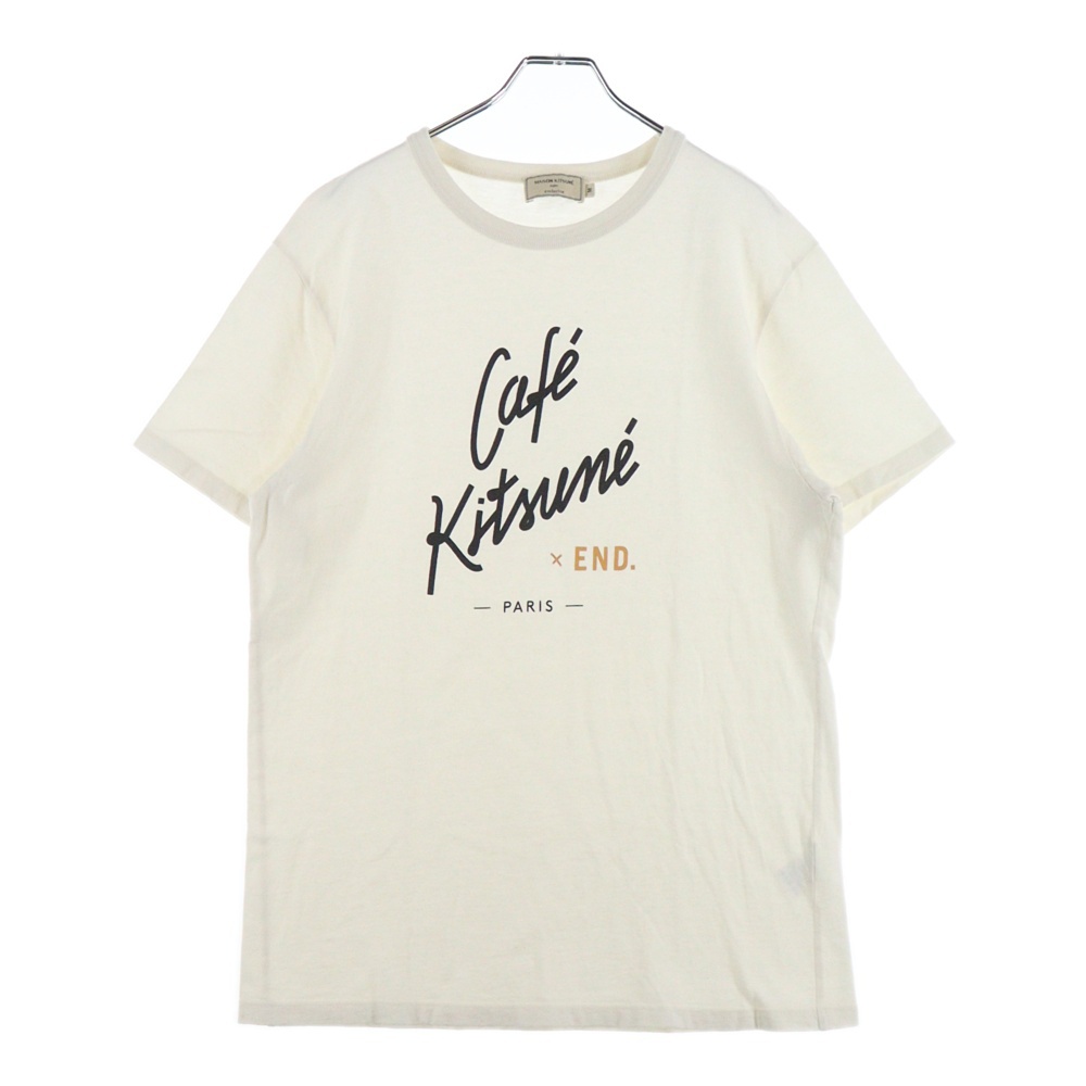 ×END. フロントロゴ プリント クルーネック 半袖Tシャツカットソー ホワイト SPECU00178 Bランク