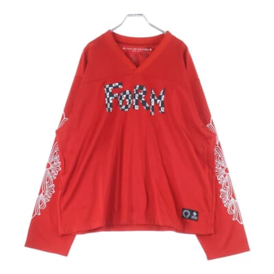 ×MATTY BOY PPO MESH WARM UP JERSEY マッティーボーイ FORMプリント メッシュ長袖Tシャツ カットソー レッド Bランク