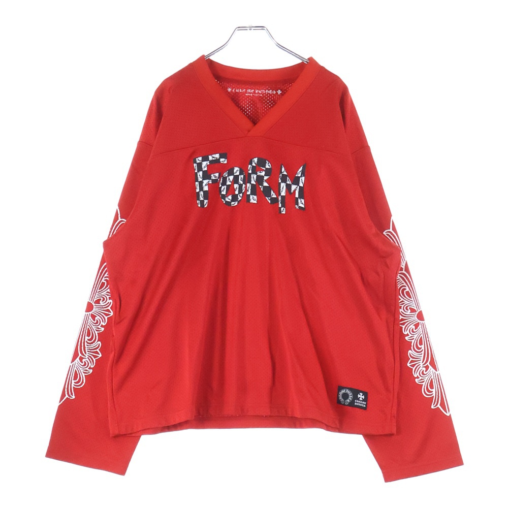 ×MATTY BOY PPO MESH WARM UP JERSEY マッティーボーイ FORMプリント メッシュ長袖Tシャツ カットソー レッド Bランク