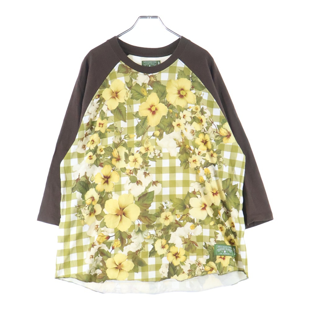 × Levis Flower Logo フラワーロゴ 七分袖カットソー Tシャツ ブラウン Aランク
