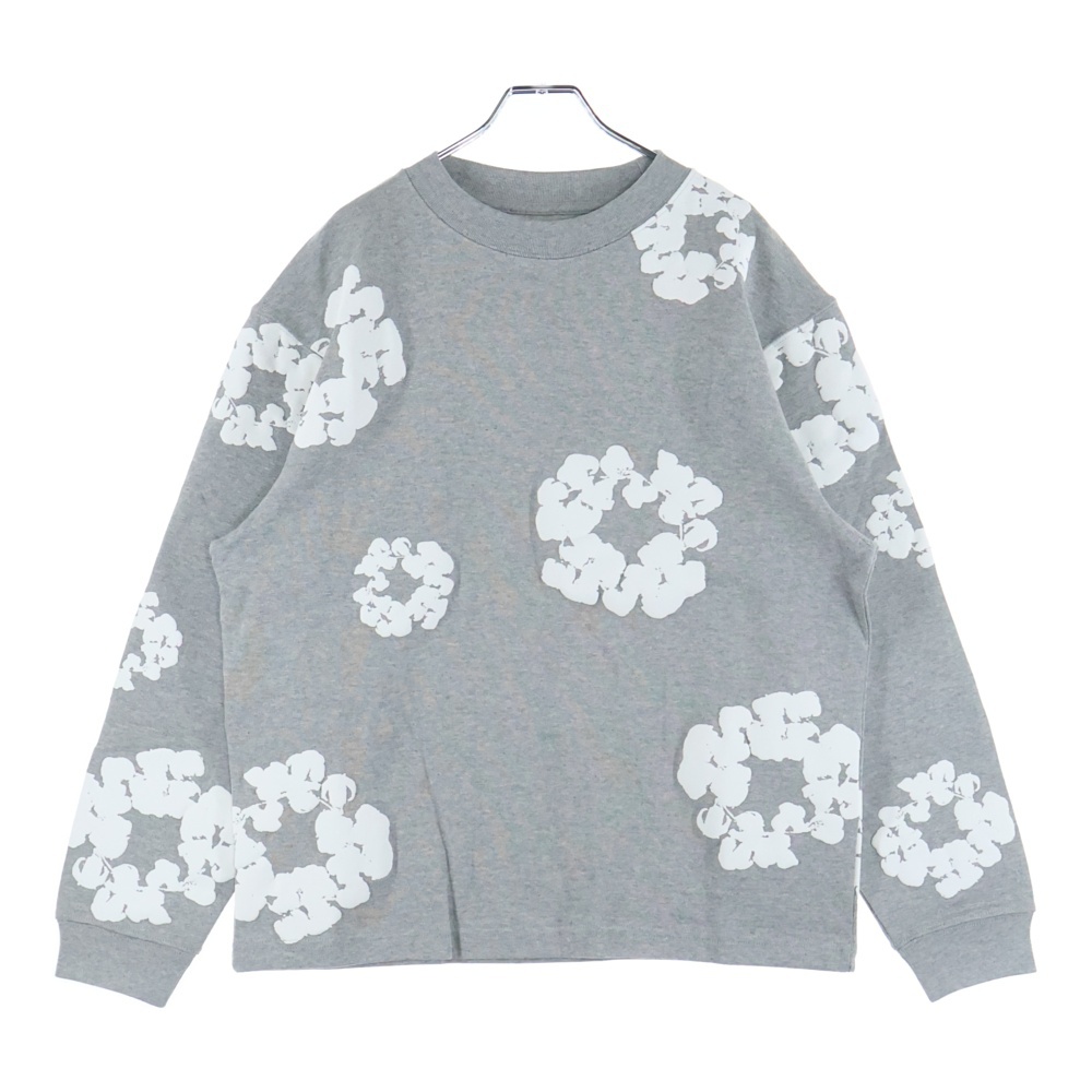 COTTON WREATH L/S TEE ロングスリーブカットソー 長袖Tシャツ グレー Sランク