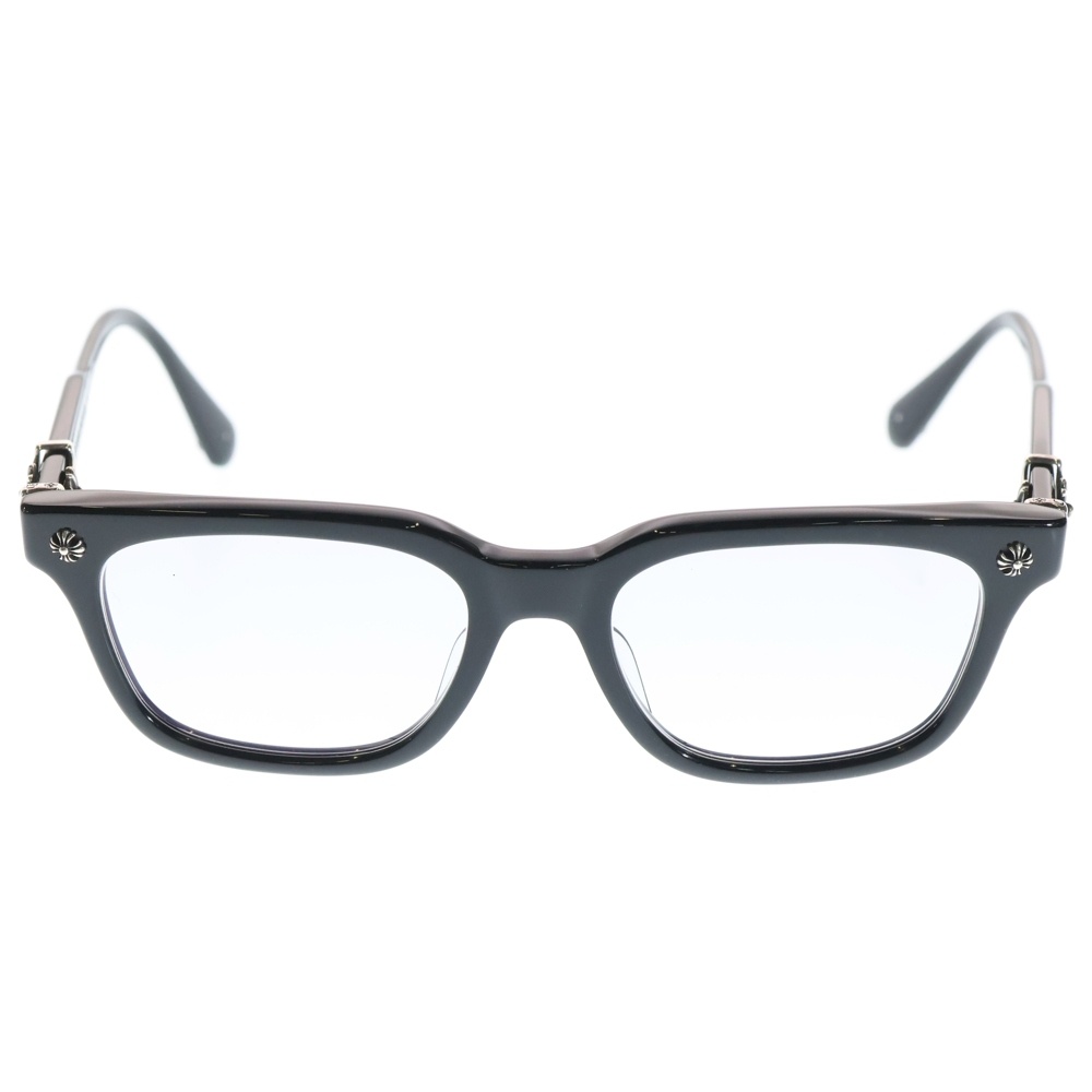 COX UCKER CHクロステンプル ウェリントンフレーム サングラス アイウェア メガネ ブラック/シルバー 52□19‐153 Bランク