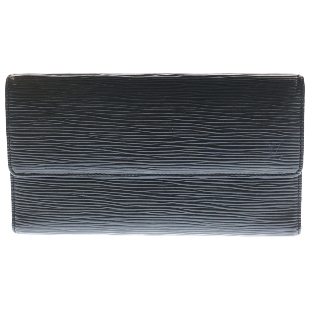 エピ 三つ折り財布 レザーウォレット ブラック Bランク