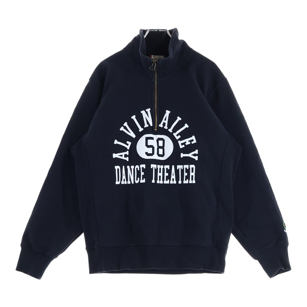 ×CHAMPION REVERSE WEAVE HALF-ZIP SWEATSHIRT ×チャンピオン リバースウィーブ ハーフジップスウェットトレーナー ブラック Bランク