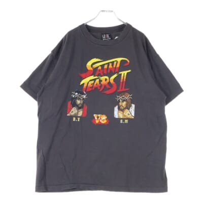 21SS ×DENIM TEARS T-SHIRT デニムティアーズ プリント半袖Tシャツ グレー SM-S21-0000-049 Bランク