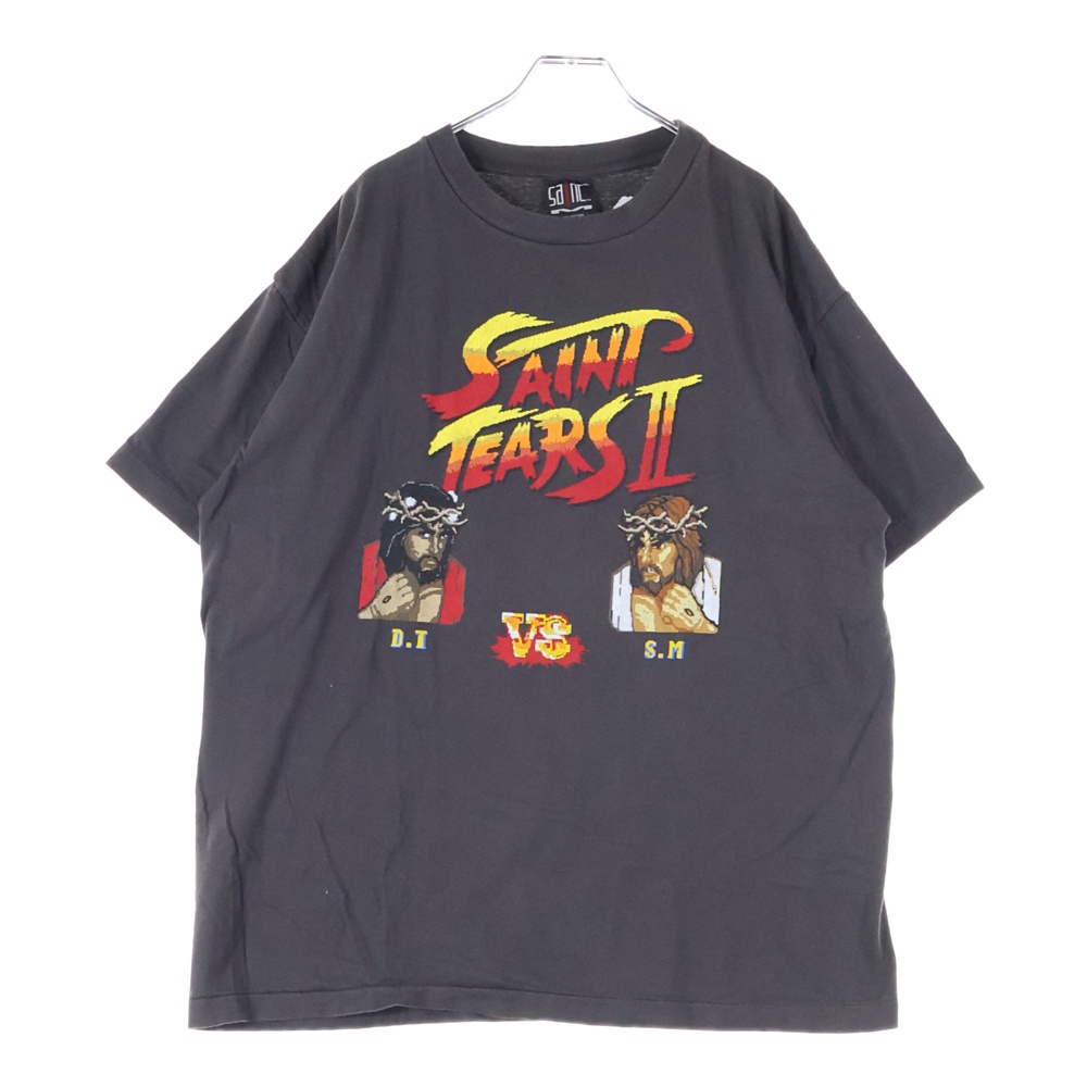 21SS ×DENIM TEARS T-SHIRT デニムティアーズ プリント半袖Tシャツ グレー SM-S21-0000-049 Bランク