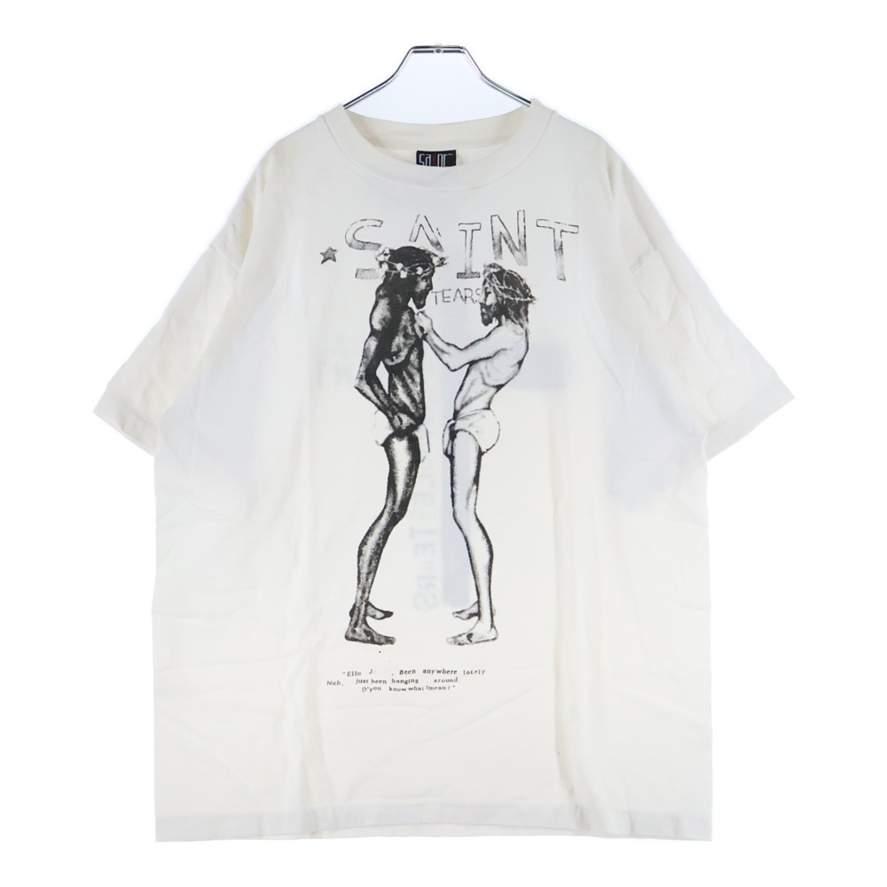 21SS ×DENIM TEARS 両面デザイン 半袖Tシャツカットソー ホワイト SM-S21-0000-045 Bランク