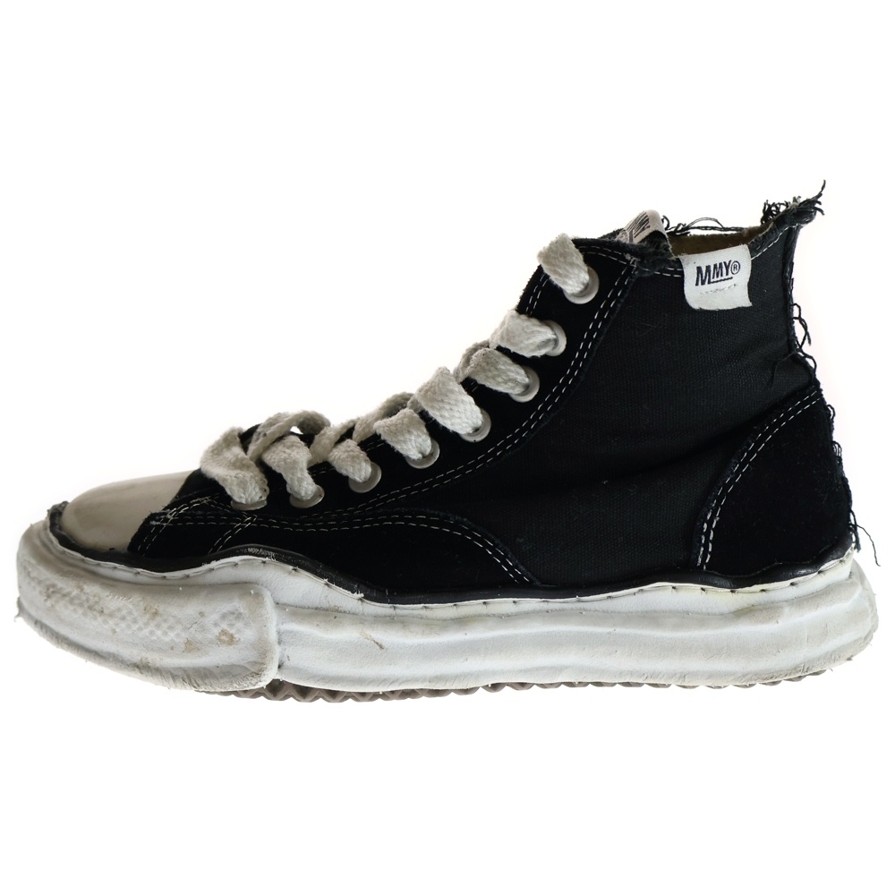 PETERSON OG Sole Canvas High-top Sneaker ピーターソン ダメージ加工 ハイカットスニーカー ブラック A03FW701 Bランク