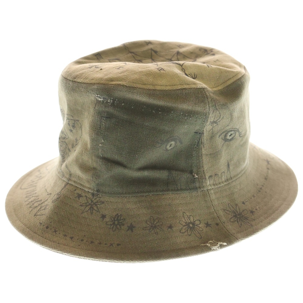 ×DR.WOO BUCKET HAT TATOO タトゥーバケットハット ドクターウー カーキ REDW-CO-KH-00-00-03 Aランク