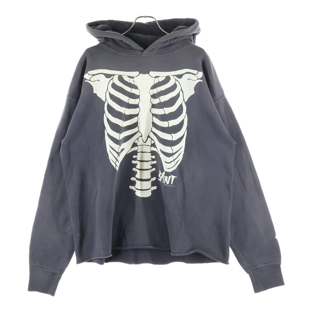 セントマイケル 22AW ボーンプリント ヴィンテージ加工 プルオーバー