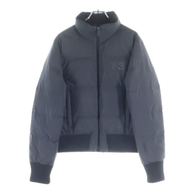 ジップアップ ロゴプリント ダウンジャケット ブラック 652163 Bランク