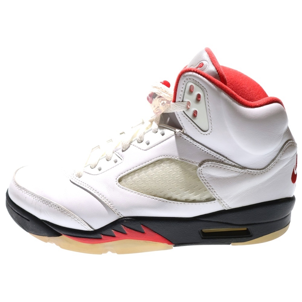AIR JORDAN 5 RETRO FIRE RED DA1911-102 エアジョーダン5 レトロ ファイアレッド ハイカットスニーカー ホワイト /レッド US8.5/26.5cm Aランク