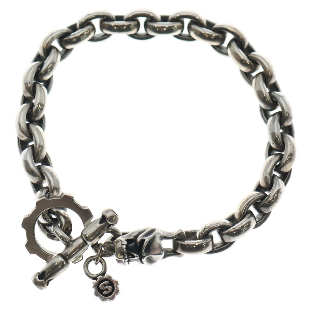 ラージプレーンリンク W/タイニースカルブレスレット アクセサリー シルバー Bランク
