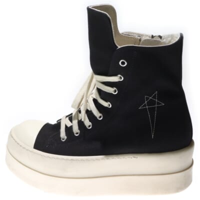 DOUBLE BUMPER SNEAKS DU01E3831 ダブルバンパー 刺繍ジップアップハイカットスニーカー ブラック Bランク