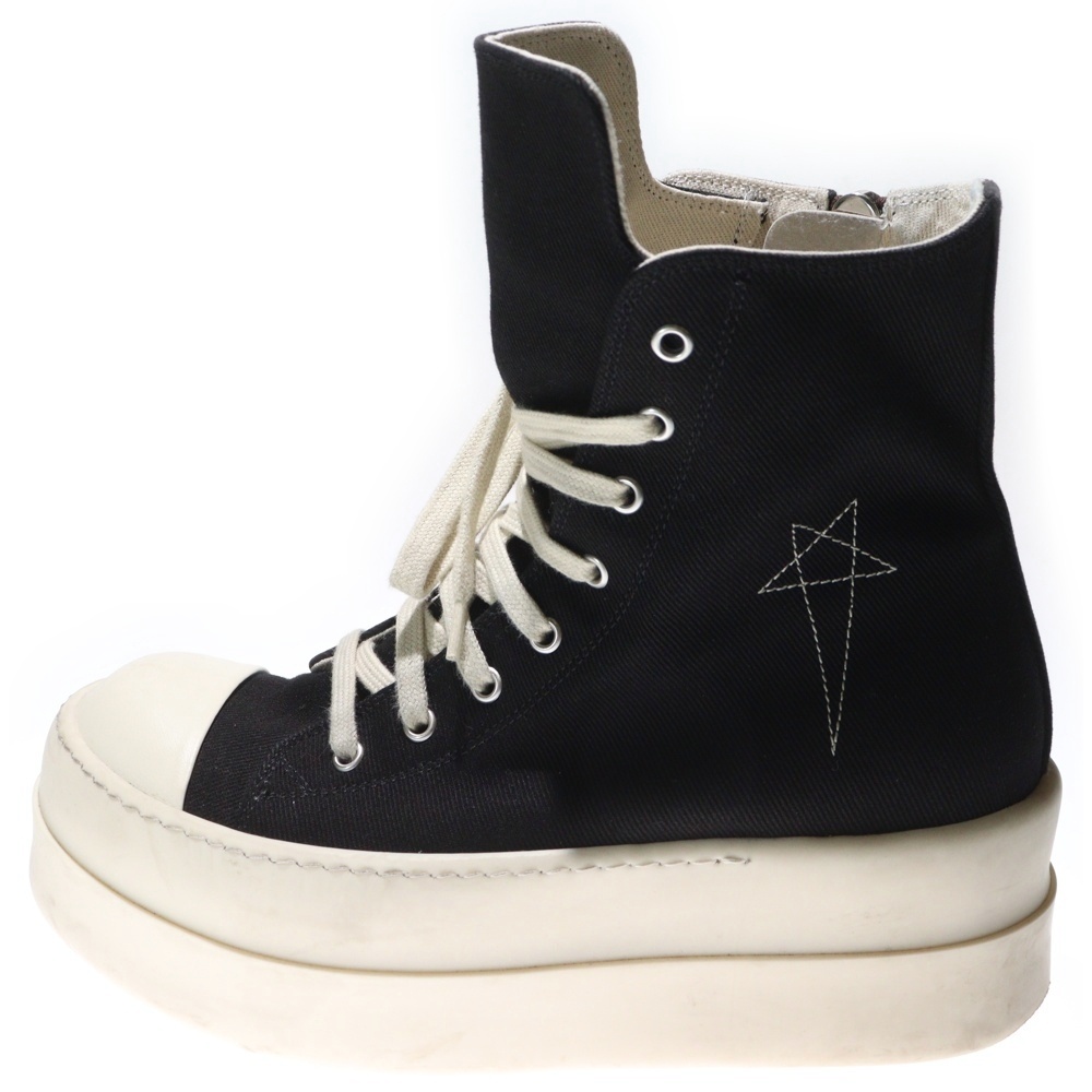 DOUBLE BUMPER SNEAKS DU01E3831 ダブルバンパー 刺繍ジップアップハイカットスニーカー ブラック Bランク