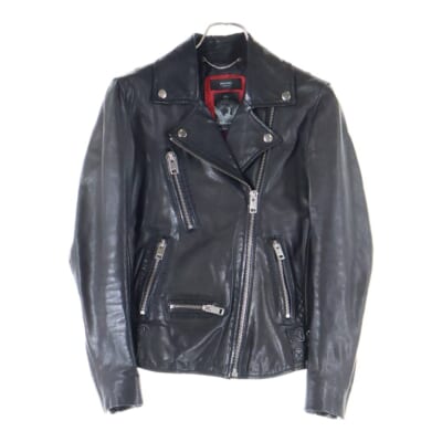 ラムレザー ダブルライダースジャケット レディース ブラック TR008568 Bランク