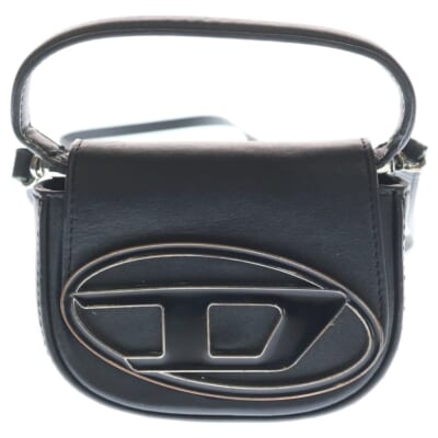 1DR XS ワンダー X08709 PR818 ロゴ レザー ショルダーバッグ ブラック Bランク