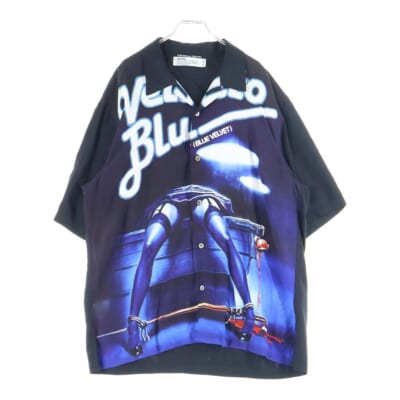 25SS Blue Velvet Open Collar Shirt ブルーベルベットオープンカラー半袖シャツ25SS BV-2 ブルー/ブラック Bランク