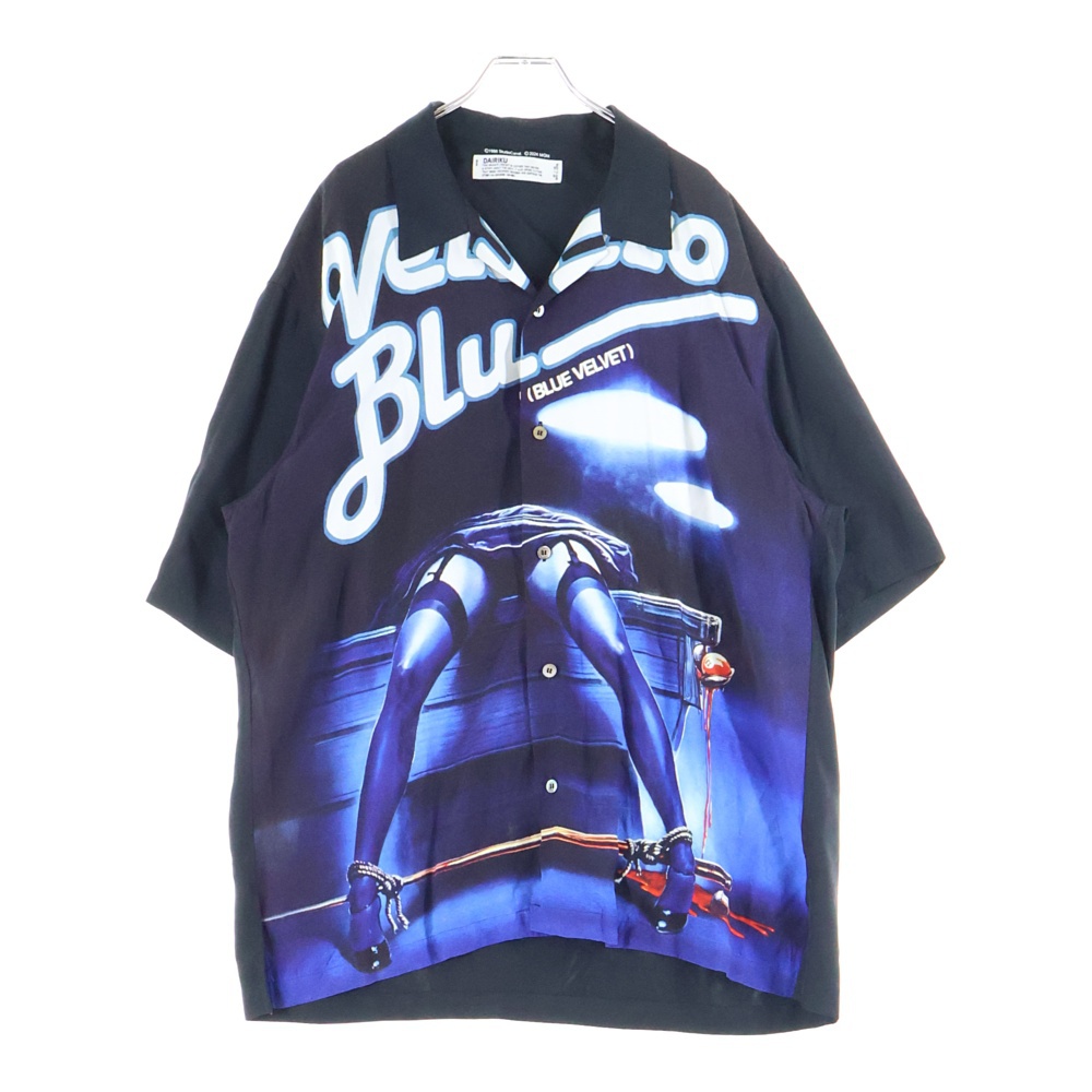 25SS Blue Velvet Open Collar Shirt ブルーベルベットオープンカラー半袖シャツ25SS BV-2 ブルー/ブラック Bランク