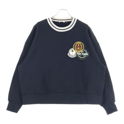 ×Palm Angels J209L8G00002 899V4 ×パームエンジェルス アップリケフロント刺繍スウェット トレーナー ブラック Aランク