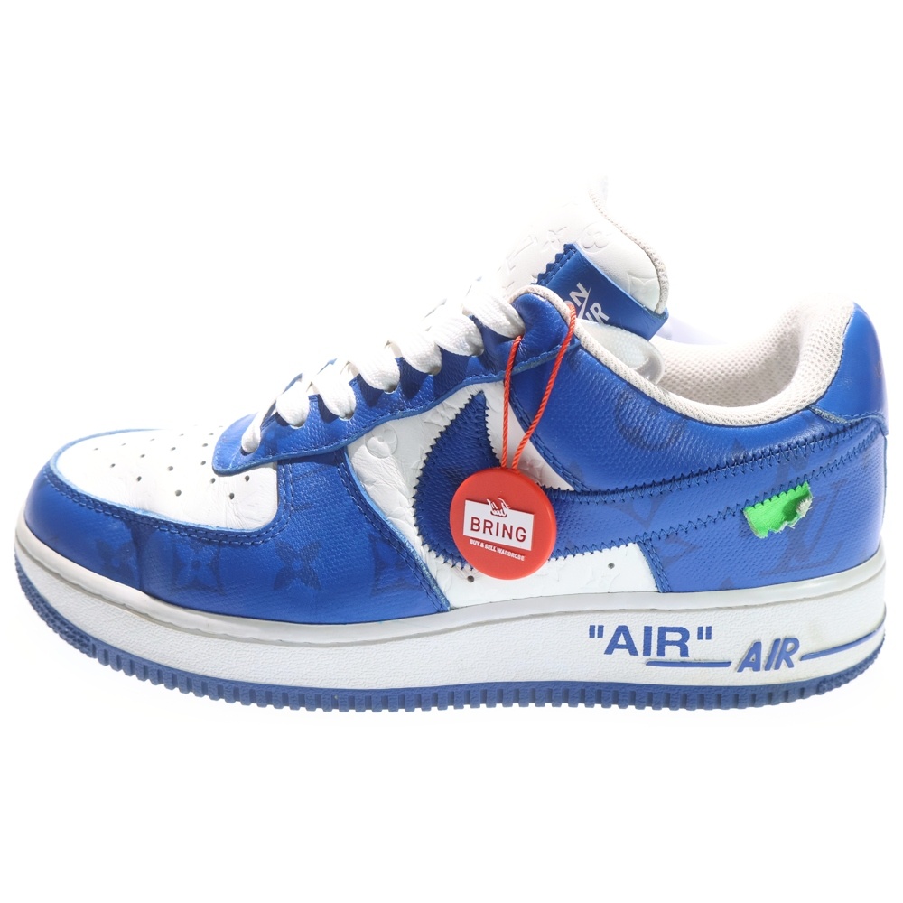 ×NIKE AIR FORCE 1 LOW 1A9VAO ナイキ モノグラム レザーローカットスニーカー ホワイト/ブルー US7/25.0cm Aランク