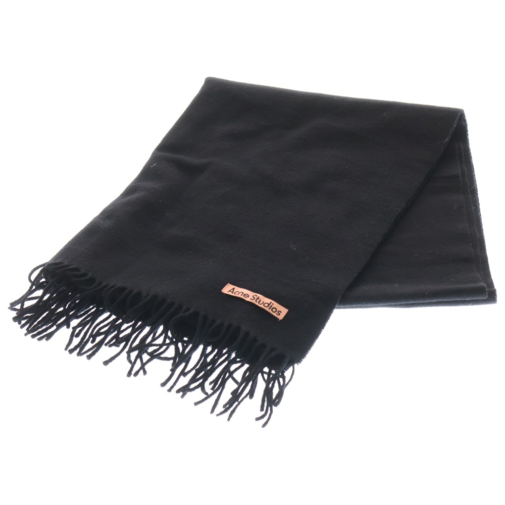 フリンジウールスカーフ ピンクラベル CA0102 ブラック Aランク