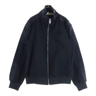 ストレッチツイル ジップアップジャケット バックロゴ ポリエステル ブラック Aランク