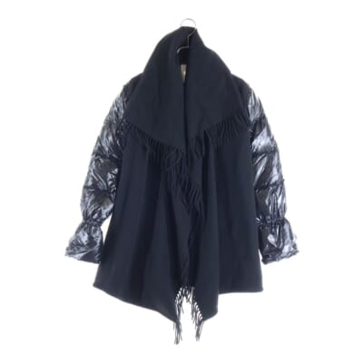 19AW MANTELLA マンテラ フリンジストール付きダウンジャケット ブラック E20930081885 A0064 Bランク