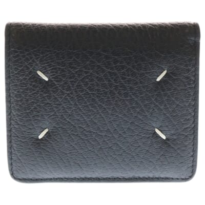 4ステッチ 二つ折り 財布 コンパクトウォレット S56UI0140 ブラック Aランク