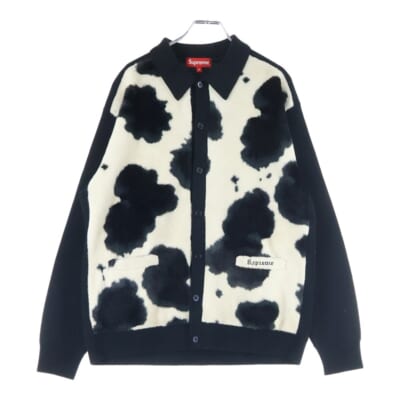21AW COW PRINT CARDIGAN ホルスタイン 切替 カーディガン ブラック Bランク